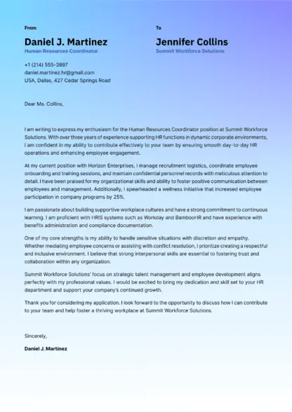 Choose Science cover letter template
