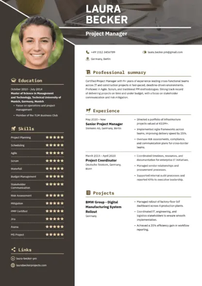 Choose Hi-tech CV template