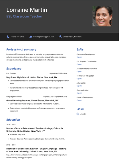 Choose Modern resume template