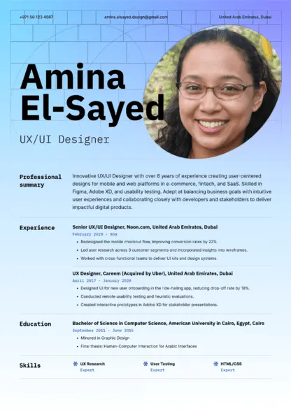 Choose Science CV template