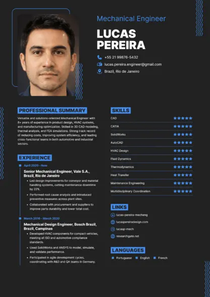 Choose Vivid CV template