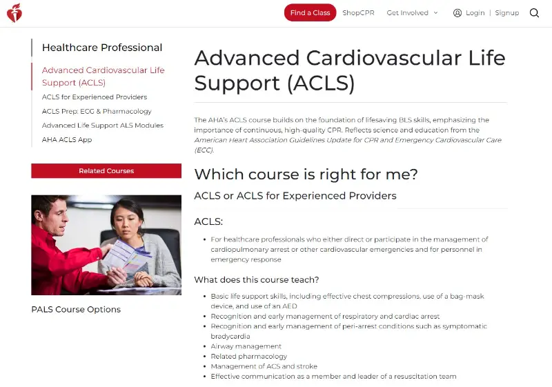 LPN nursing certifications - ACLS