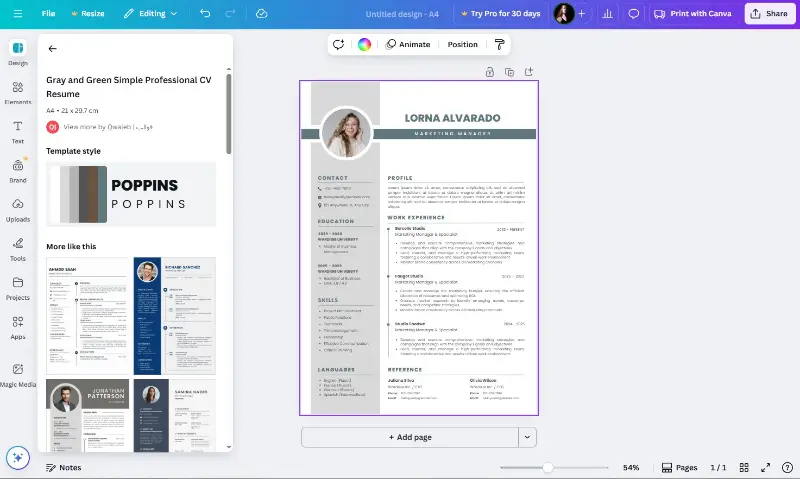 Creative resume templates - Canva