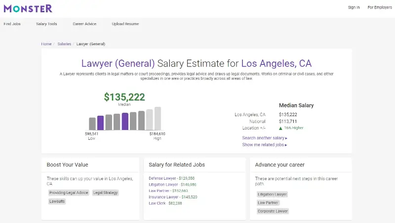 Salary information websites - Monster