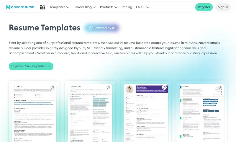 Free modern resume builder resumes - Novoresume