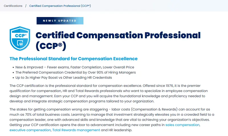 Certified Compensation Professional