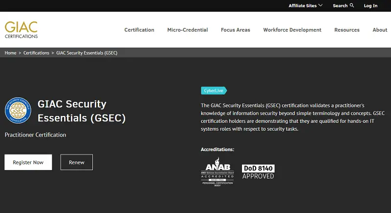 GIAC Security Essentials