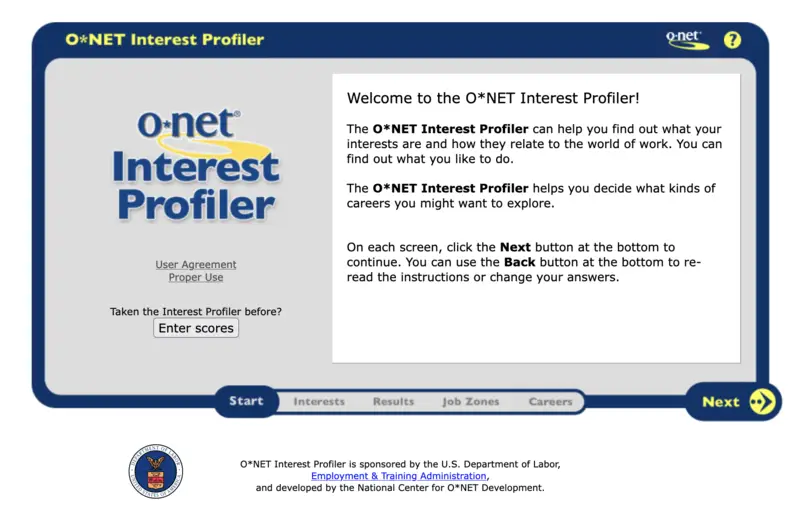 O-Net - Career aptitude test for free