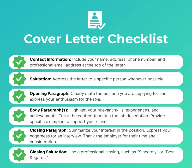 Cover Letter Checklist