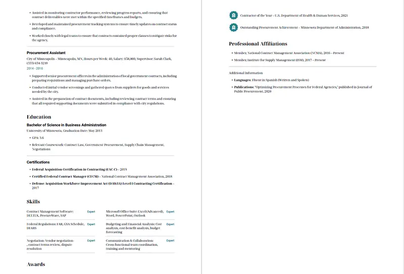 Second and third pages
