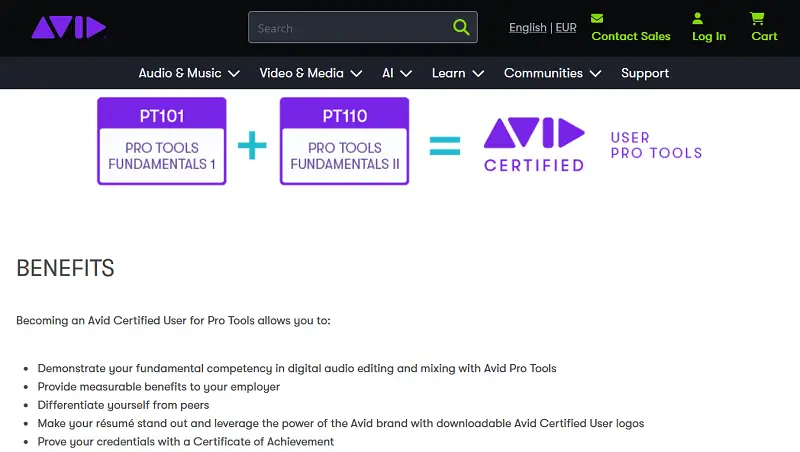 Pro Tools Certification benefits