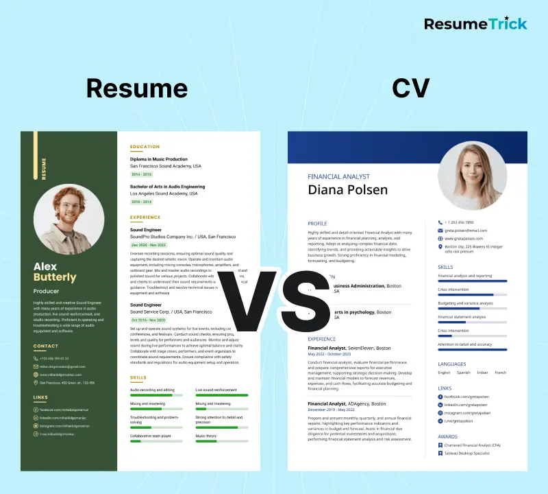 Resume and CV differences