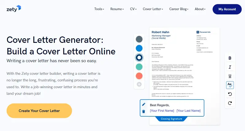 Cover letter maker