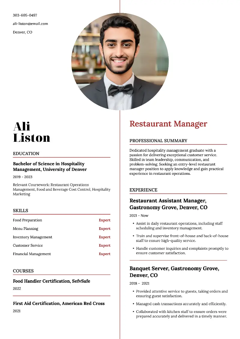 Restaurant Manager Resume Examples to Get You Hired in 2024
