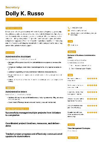 Secretary Resume Secretary Resume