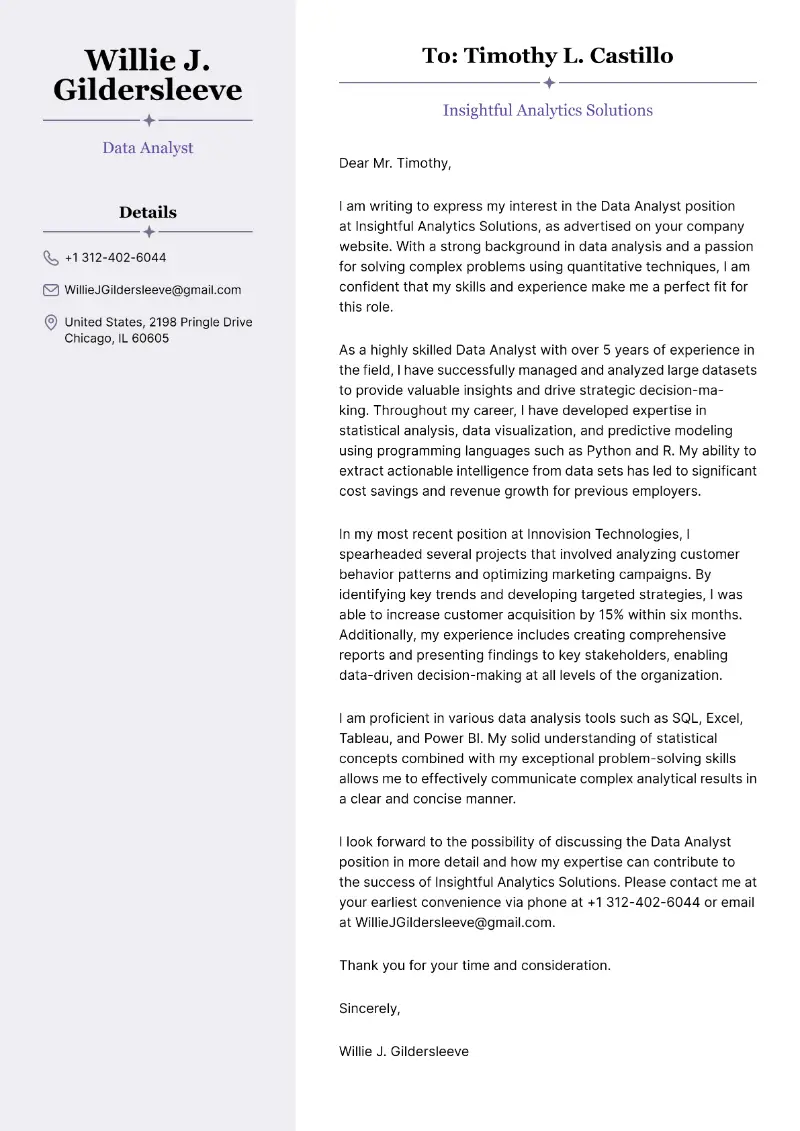 Data Analyst Cover Letter Examples, Tips & Mistakes to Avoid