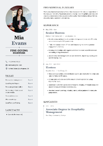 Fine-Dining Hostess Resume Fine-Dining Hostess Resume