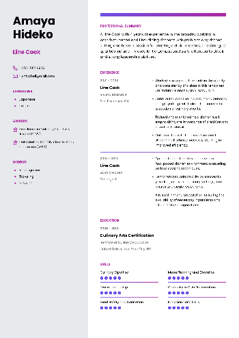 Line Cook Resume Line Cook Resume