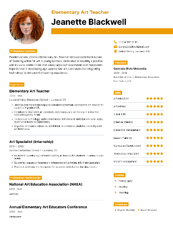 Elementary Art Teacher Resume Elementary Art Teacher Resume