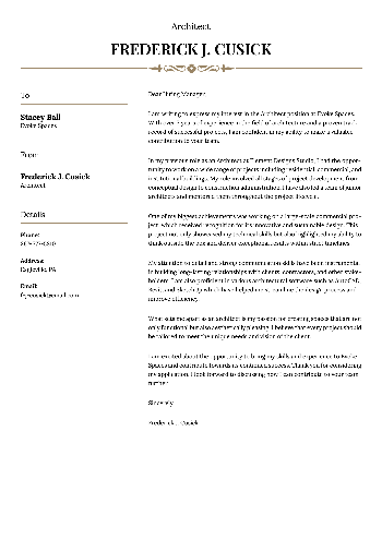 Architect Cover Letter Sample Architect Cover Letter Sample