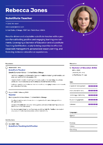 Substitute Teacher Resume Substitute Teacher Resume