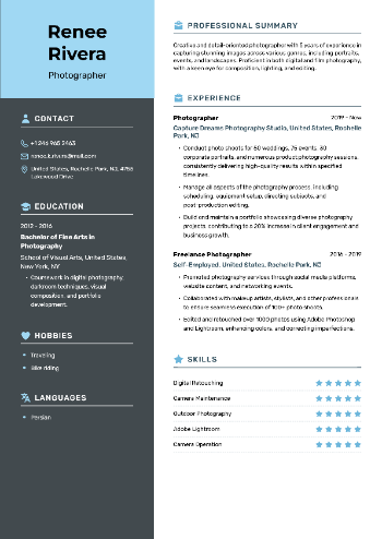 Photographer Resume