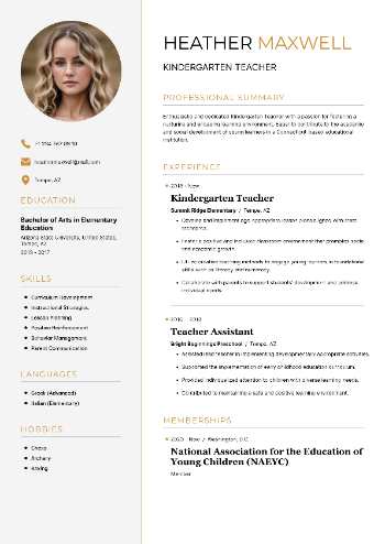Kindergarten Teacher Resume Kindergarten Teacher Resume