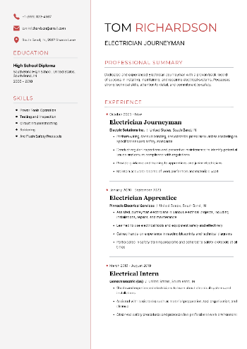 Electrician Journeyman Resume Electrician Journeyman Resume