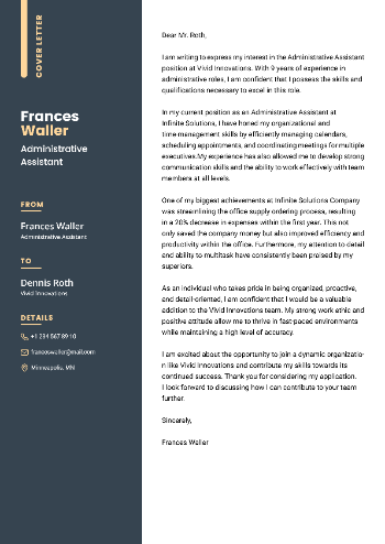 Administrative Assistant Cover Letter Administrative Assistant Cover Letter