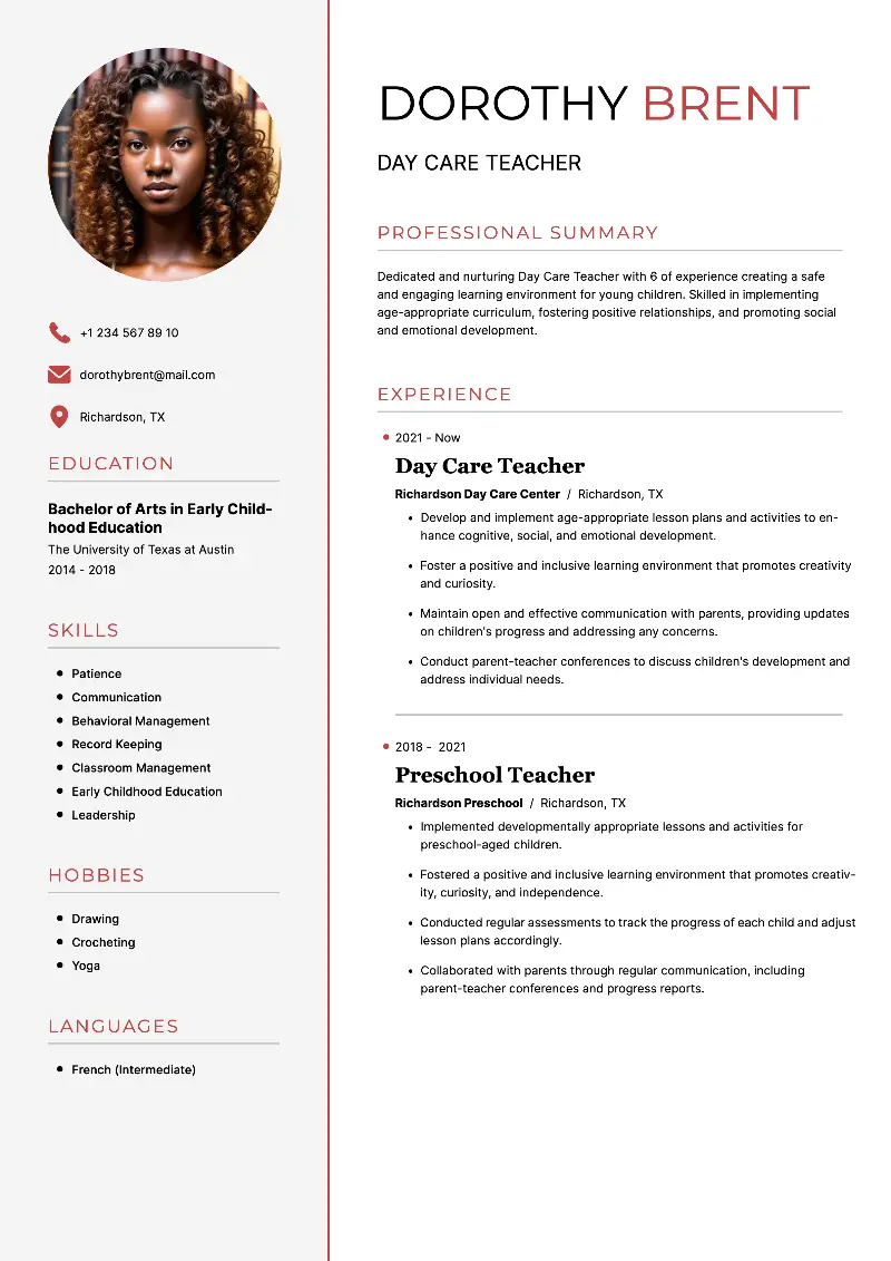 Daycare Teacher Resume Examples, Templates, and Tips