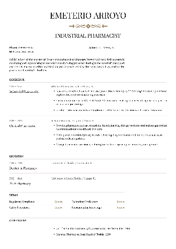Industrial Pharmacist Resume Industrial Pharmacist Resume