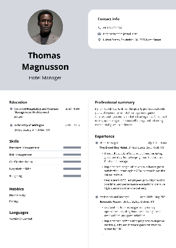 Hotel Manager Resume Hotel Manager Resume