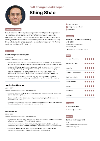 Full Charge Bookkeeper Resume Full Charge Bookkeeper Resume