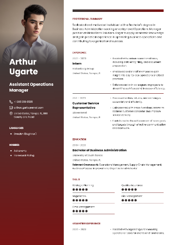 Assistant Operations Manager Resume Assistant Operations Manager Resume