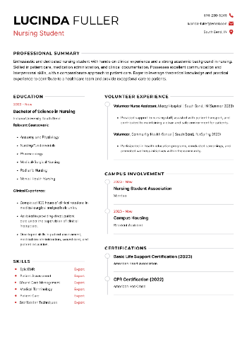 Nursing Student Resume Nursing Student Resume