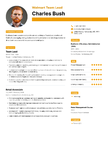 Walmart Team Lead Resume