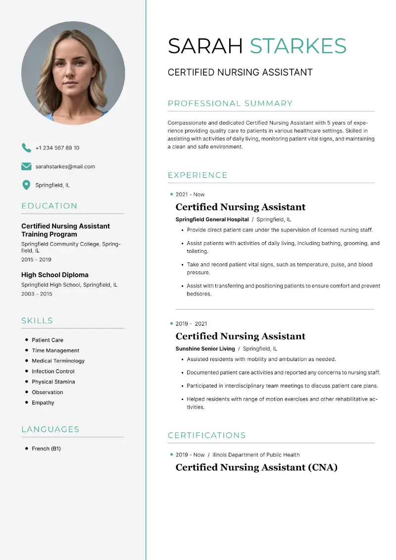 CNA Resume Examples and Writing Tips for 2025