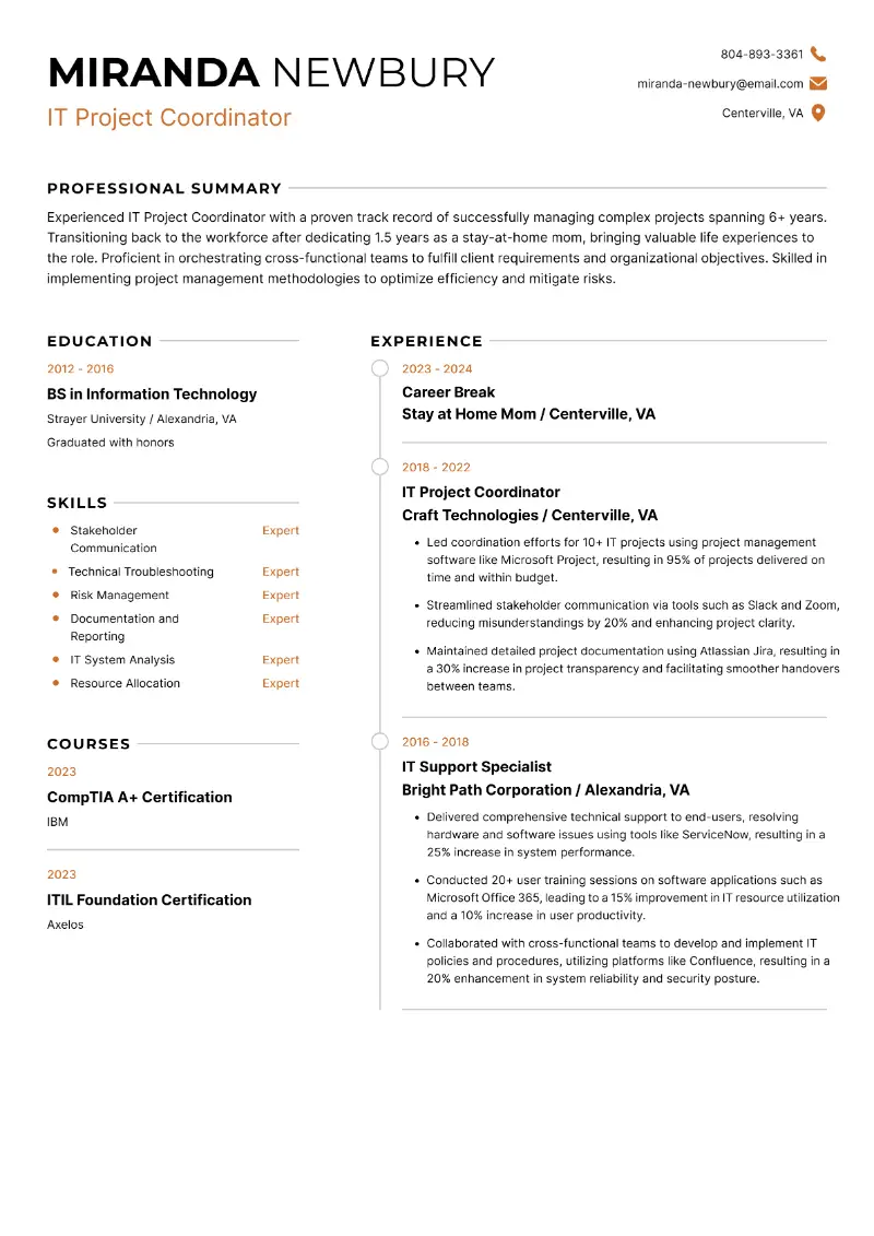 Project Coordinator Resume Examples and Tips for 2024