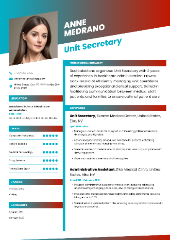 Unit Secretary Resume Unit Secretary Resume