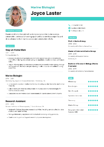 Marine Biologist Resume Marine Biologist Resume