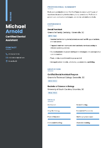 Certified Dental Assistant Resume Certified Dental Assistant Resume