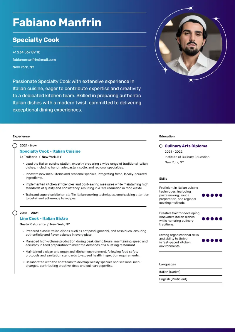 Specialty Cook Resume Specialty Cook Resume