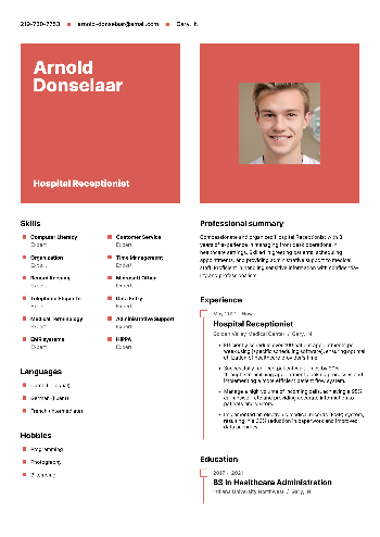 Hospital Receptionist Resume Hospital Receptionist Resume