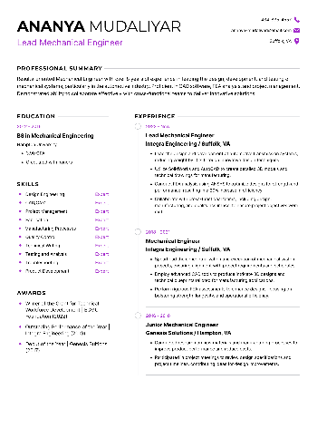 Lead Mechanical Engineer Resume Lead Mechanical Engineer Resume