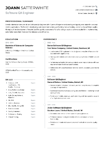 Software QA Engineer Resume Software QA Engineer Resume