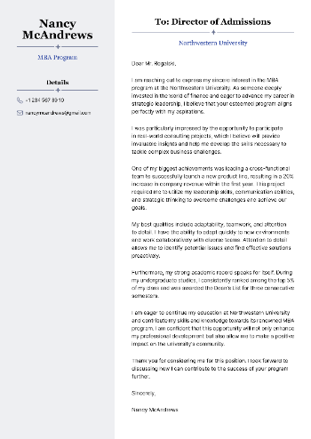 MBA Program Cover Letter MBA Program Cover Letter