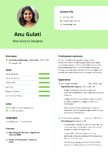 Web Graphic Designer Resume Web Graphic Designer Resume