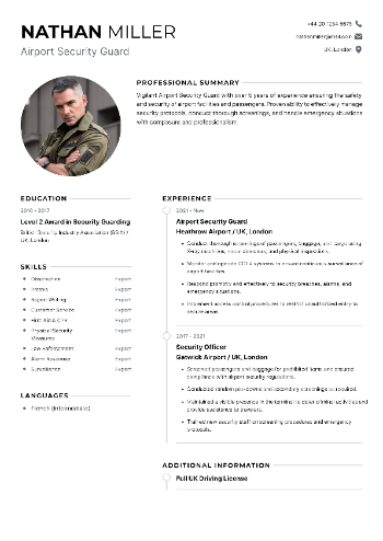 Airport Security Guard Resume Airport Security Guard Resume