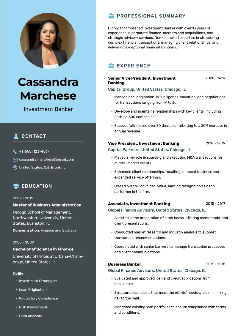 Investment Banker Resume Investment Banker Resume