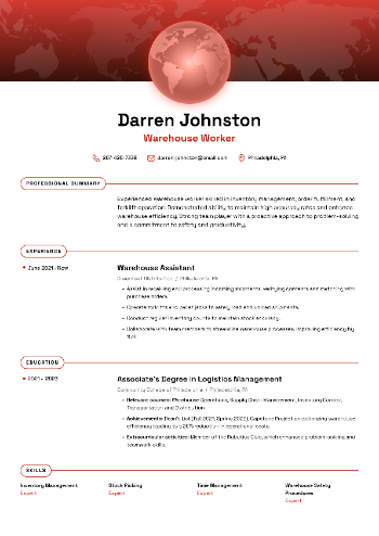 Warehouse Worker Resume Warehouse Worker Resume